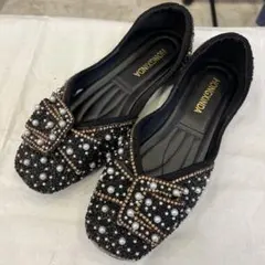 フラットシューズ ブラック