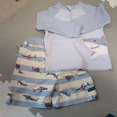 petit main サメ柄水着上下セット 90cm