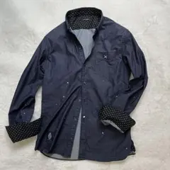 GUILD PRIME ギルドプライム　ペンキシャツ　ダークブルー　サイズ2