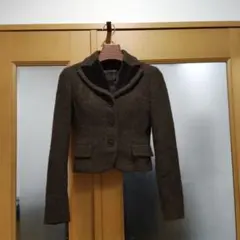 美品 ラルフローレン ジャケット ウール アルパカ ブラウン ショート丈