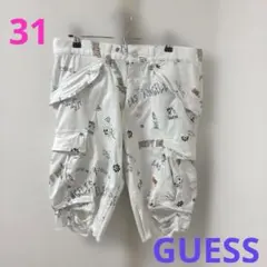 guess 総柄 グラフィティ カーゴショートパンツ ホワイト 31のサムネイル
