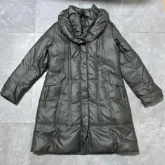 ショールカラーダウンコート ミドル丈 ブラック 軽量 美シルエット