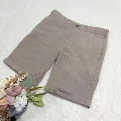【ジーユー】メンズ ショートパンツ ハーフパンツ ロールアップ ベージュ S ●のサムネイル