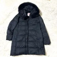 【極美品】レナウンensuite★リボン付きダークグレーダウンジャケット　コート iriselle-0.jpg