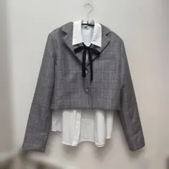 卒業式 入学式 チェック柄ジャケット 160