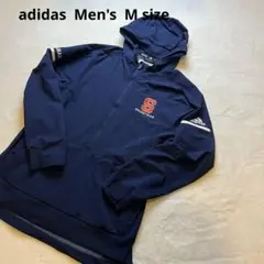 【美品】adidasネイビーメンズMサイズジップアップパーカー★アウトドア