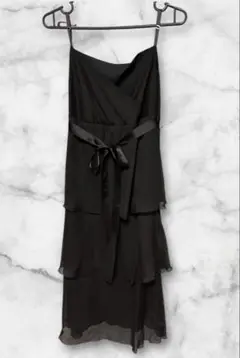 INDIVI ブラック　シフォンドレス