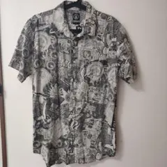 VOLCOM 総柄 半袖シャツ XL 派手　おしゃれのサムネイル