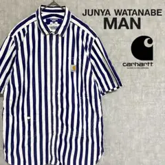 美品 23SS ジュンヤワタナベマン × カーハートストライプワークシャツ