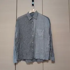 nicholson & nicholson ストライプ柄 長袖シャツ クリンクルのサムネイル