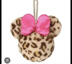 新品未使用公式売り切れディズニーミニーちゃんヒョウ柄キーホルダーポーチ