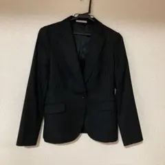 AOKI LES MUES スカートスーツセット ブラック ストライプ M