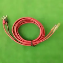 赤 プラグコード リング端子 スリーブ端子1.8m