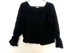 GU ブラック 長袖ブラウス M フリル