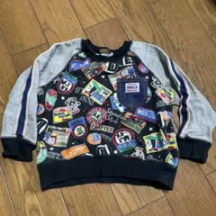 ダブルビー Double B　胸元デニムポケット付トレーナー 100