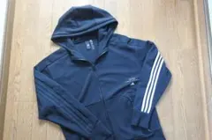 【未使用】adidas ブラック AEROREADY　フード付きパーカー