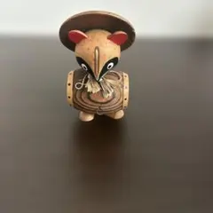 昭和レトロな郷土玩具 たぬき 鼓 置物