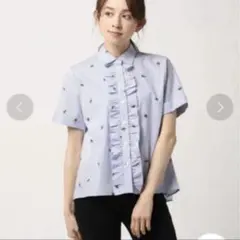 kate spade NEW YORK ストライプ 半袖ブラウス Sのサムネイル