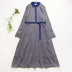 ブルーレーベルクレストブリッジ チェックドビーシャツワンピース