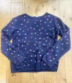 ハート柄 長袖ニットカットソー　約135cm