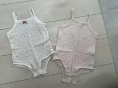 petit main ベビー肌着2点セット　ハート柄　メッシュ