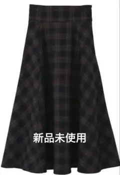 新品 バックレースアップスカート チェックネイビー earth