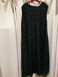 natural by clipリネンドット柄ノースリーブワンピース