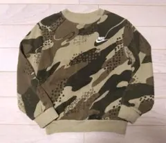 美品　NIKE/ナイキ　カモフラ柄裏起毛トレーナー　スウェット　140