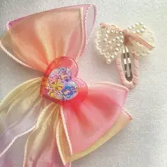 粧美堂 キミとアイドルプリキュア リボンヘアクリップ レースパールリボンクリップのサムネイル