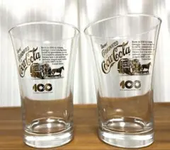 希少　コカコーラ 100周年記念グラス 2個セット　レトロ　ヴィンテージ　非売品