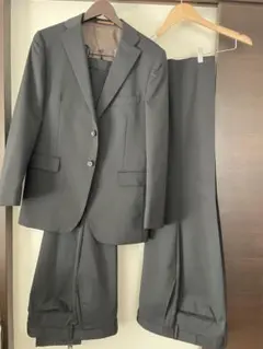 HILTON ブラック ビジネスパンツスーツ 15号 ベルト・シャツつき 青木