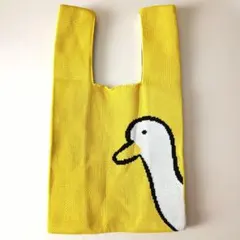 イエロー アヒルデザイン トートバッグ