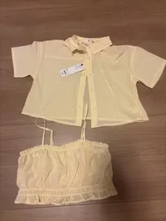 新品☆GU 半袖シャツ&キャミソール2点セット M