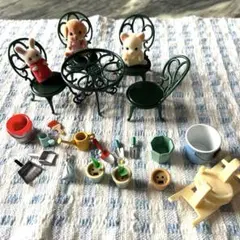 最終値下げシルバニアガーデンテーブルチェアセット　小物、赤ちゃんセット