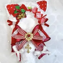 10cm ちびぐるみ ぬい服 赤ネコちゃん にじぱぺっとしっぽ付き #51