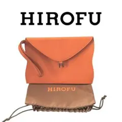 HIROFU ヒロフ◇シュリンクレザー クラッチバッグ ライムグリーン 美品