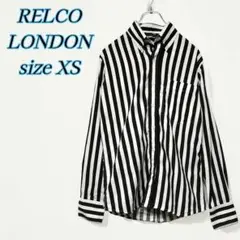 RELCO LONDON　ストライプボタンダウンシャツ　ブラックXS