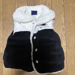 【美品】Champion チャンピオン ベビー キッズ ボアベスト黒白　80cm