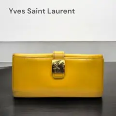 5900□Yves Saint Laurent 長財布 イエローbc11yt