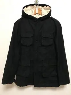 AS KNOW AS PINKY★裏ボアコート★黒★ミリタリー★モッズコート