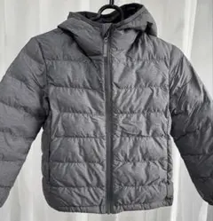 美品 UNIQLO ユニクロ キッズ ライトダウン グレー フード 中綿コート