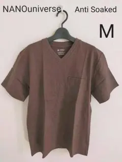 【新品】Anti Soaked VネックポケットTシャツ　ブラウンM