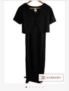 LOWRYS FARM LF722041AD キャミワンピ半袖セット アップ 黒