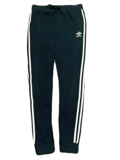 adidasアディダス トラックパンツ トレフォイルロゴ 3ライン 黒×白