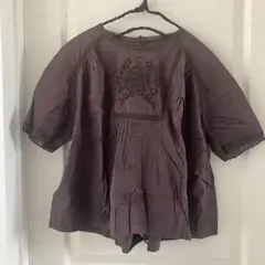gasa＊grueガサグルー✨ブラウン墨黒花柄刺繍半袖ふんわりコットンブラウス 2026年最新】GASA＊ レディース シャツ・ブラウスの人気アイテム