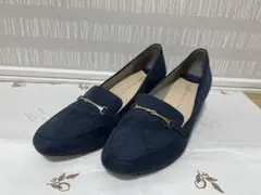 【ORiental TRaffic】スエード ローファーパンプス ネイビー