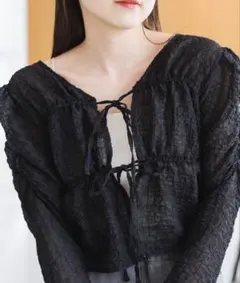 カスタネ　ジゴスリーブシャーリングブラウス　フリル　長袖