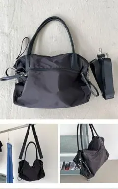 ブラックナイロン トートバッグ 中型