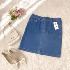【新品未使用タグ付】agnès b. デニム ミニスカート インディゴ 36のサムネイル