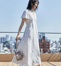 FRAY ID フレイアイディー　フラワープリントロングワンピース